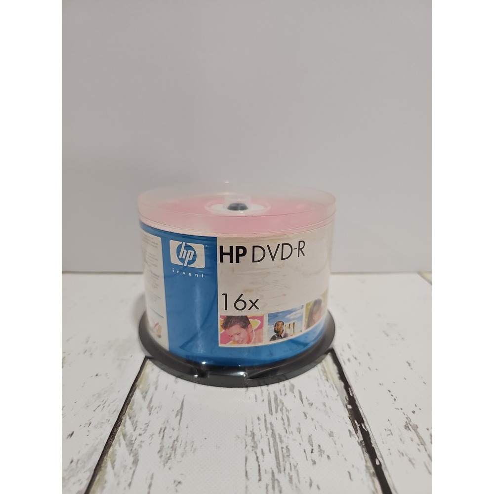 New, HP invent, HP DVD-R, 16X 4.7 GB, 120 min, 50 pack. Sealed.